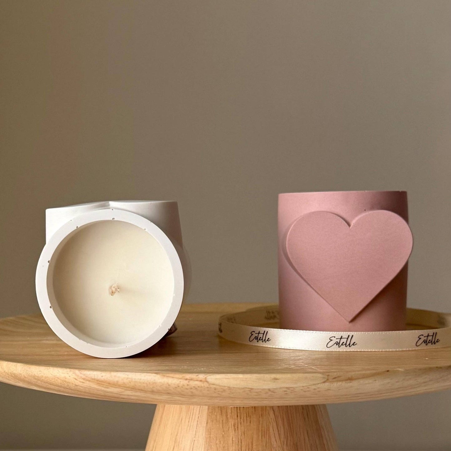 Bougie romantique en cire naturelle